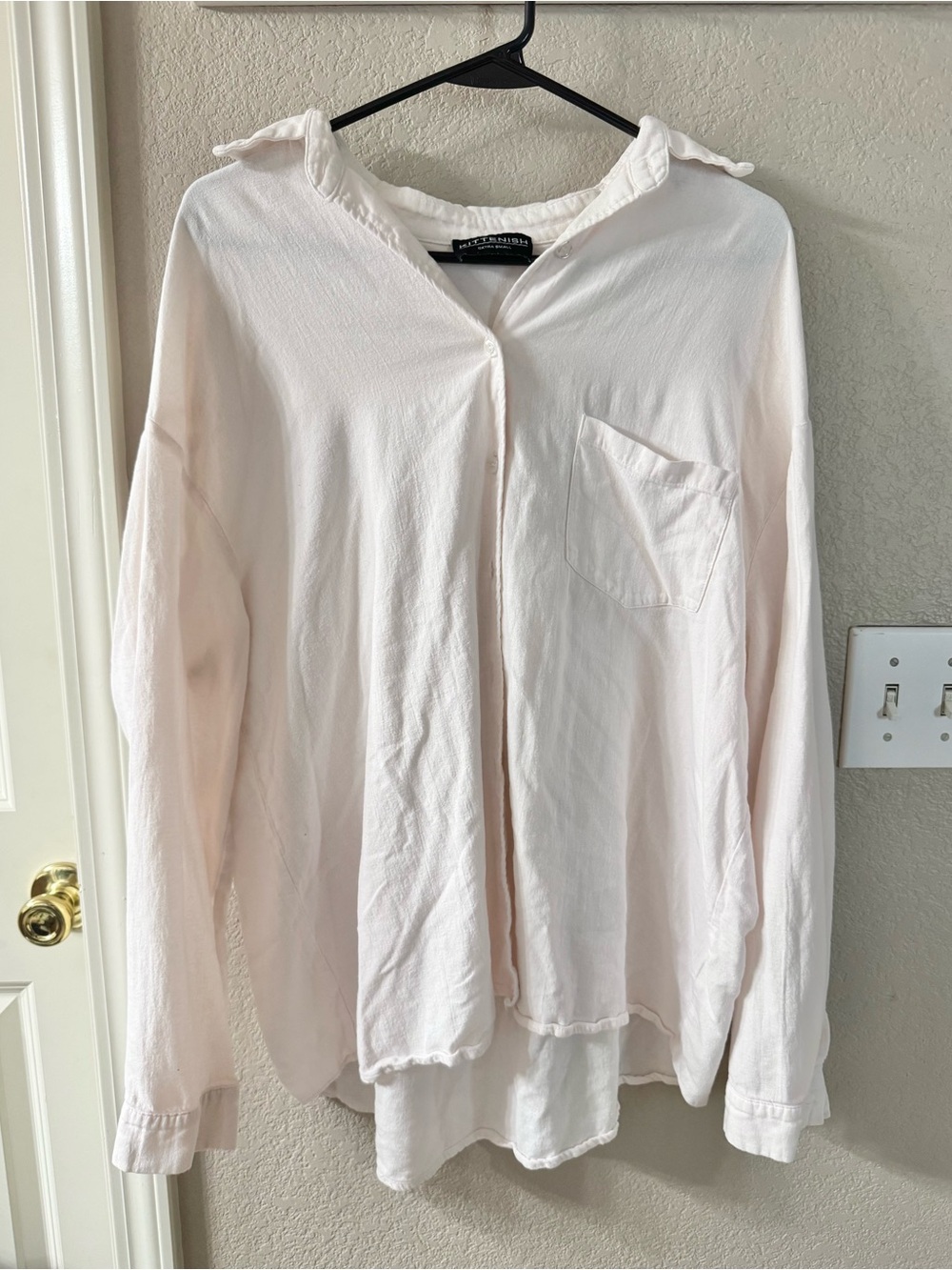 Kittenish Pale Pink Button-Up Shirt